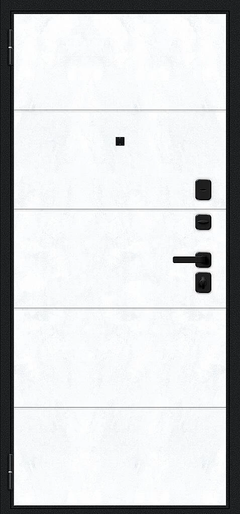 Входная дверь Граффити-1 Инсайд/SBlack Букле черное/Snow Art BR6224 внутренняя сторона