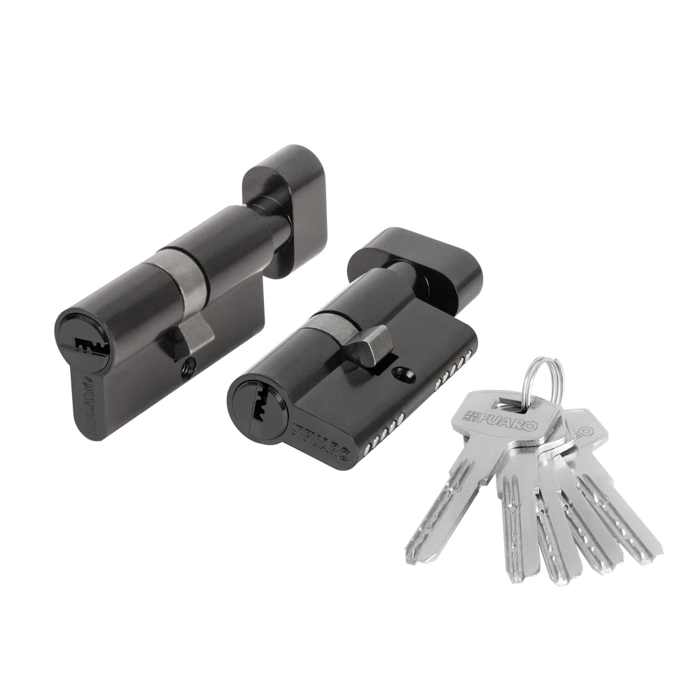 Фото Цилиндровый механизм (200 ZM/90) 2000ZM Knob 90 (40+10+40) BL-24 черный 5Key с вертушкой