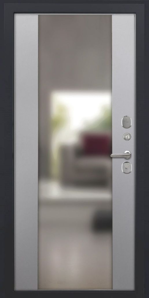 Входная дверь ДвериПРО Модель L-49 Алиса (16мм, ПВХ софт грей, зеркало) DPRO196434 внутренняя сторона