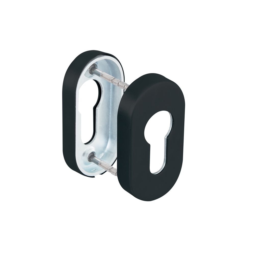 Фото Накладка под цилиндр ET.R.DSS201-02P (DSS-02P-ET) INOX 201 BLACK (овальнове основание)