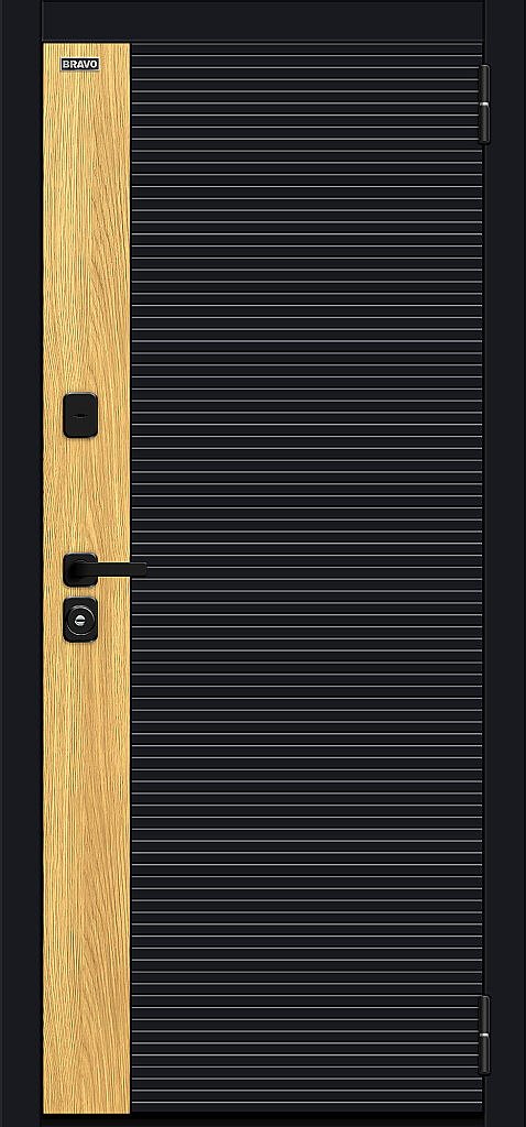 Входная дверь Эво/SBlack Black Shell-Wotan Oak/White Silk BR6249 внешняя сторона